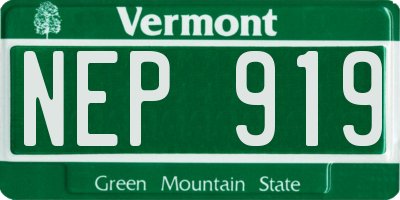 VT license plate NEP919