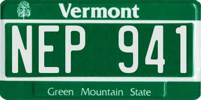 VT license plate NEP941