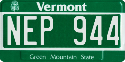 VT license plate NEP944