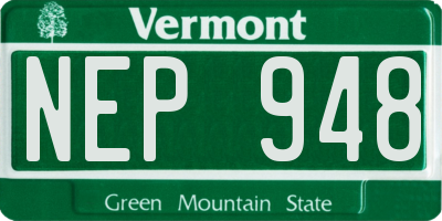 VT license plate NEP948