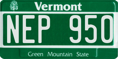 VT license plate NEP950