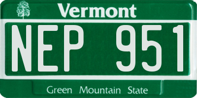 VT license plate NEP951