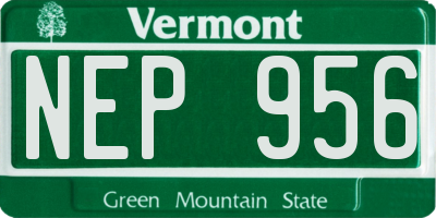 VT license plate NEP956