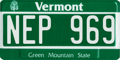 VT license plate NEP969