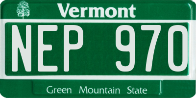 VT license plate NEP970