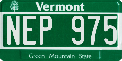 VT license plate NEP975