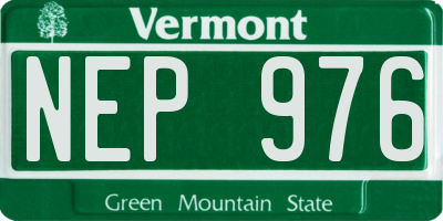 VT license plate NEP976
