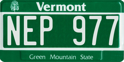 VT license plate NEP977
