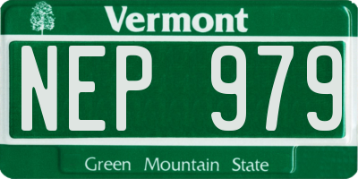 VT license plate NEP979