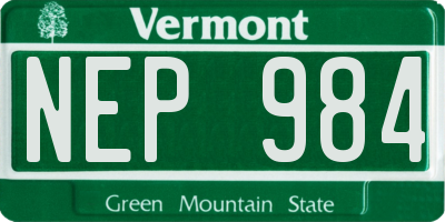 VT license plate NEP984