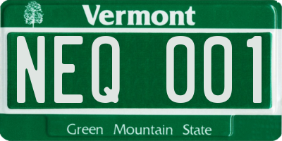VT license plate NEQ001