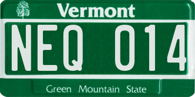 VT license plate NEQ014