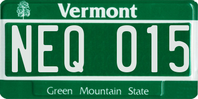 VT license plate NEQ015
