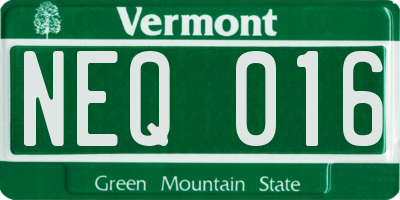 VT license plate NEQ016