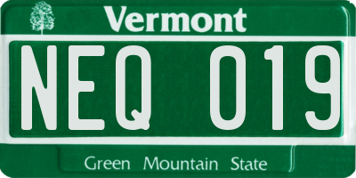 VT license plate NEQ019
