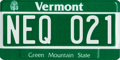 VT license plate NEQ021