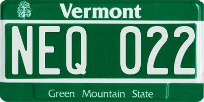 VT license plate NEQ022