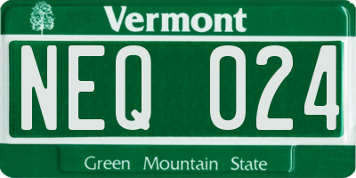 VT license plate NEQ024