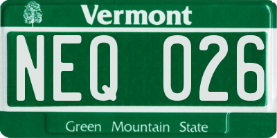 VT license plate NEQ026