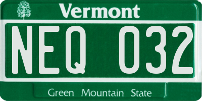 VT license plate NEQ032