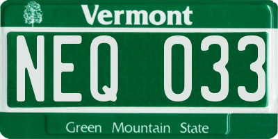 VT license plate NEQ033
