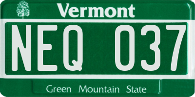 VT license plate NEQ037