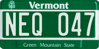 VT license plate NEQ047