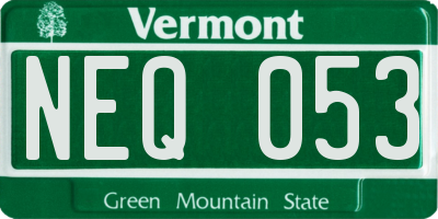 VT license plate NEQ053