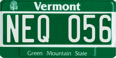 VT license plate NEQ056