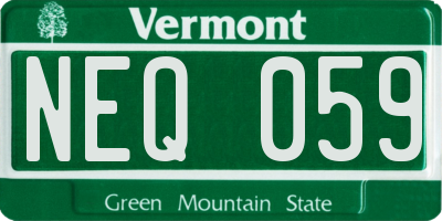 VT license plate NEQ059