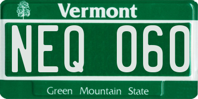 VT license plate NEQ060