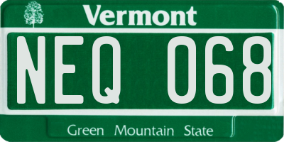 VT license plate NEQ068