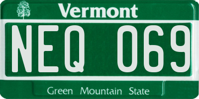 VT license plate NEQ069