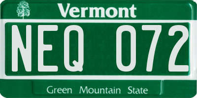 VT license plate NEQ072