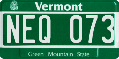 VT license plate NEQ073