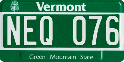 VT license plate NEQ076