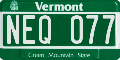 VT license plate NEQ077
