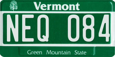 VT license plate NEQ084
