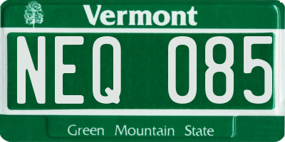 VT license plate NEQ085