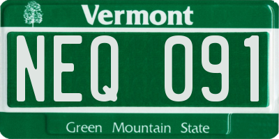 VT license plate NEQ091