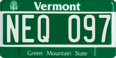 VT license plate NEQ097
