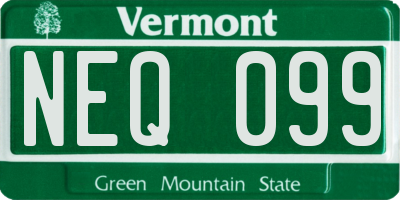 VT license plate NEQ099