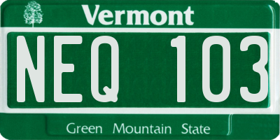 VT license plate NEQ103