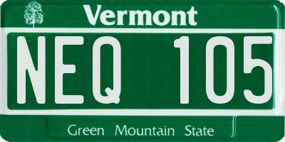 VT license plate NEQ105