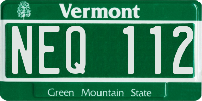 VT license plate NEQ112