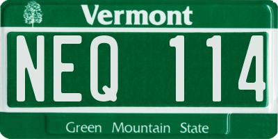 VT license plate NEQ114