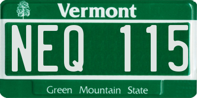 VT license plate NEQ115