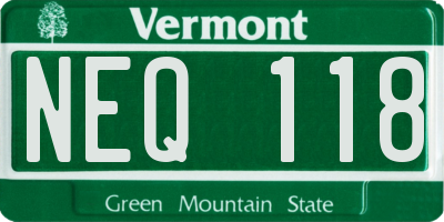 VT license plate NEQ118
