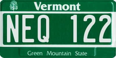 VT license plate NEQ122
