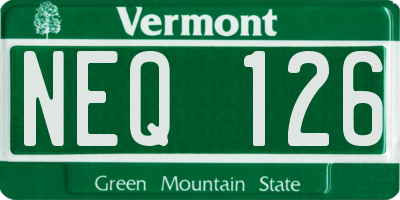 VT license plate NEQ126